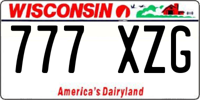 WI license plate 777XZG