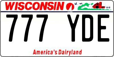 WI license plate 777YDE