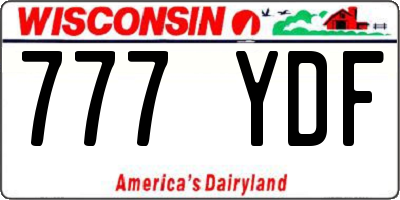 WI license plate 777YDF
