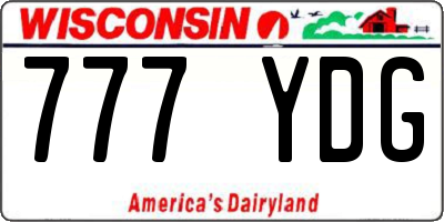 WI license plate 777YDG