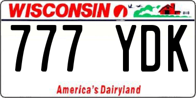 WI license plate 777YDK