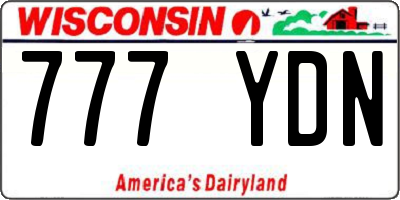 WI license plate 777YDN