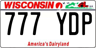 WI license plate 777YDP