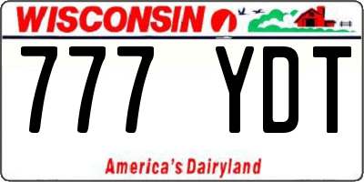 WI license plate 777YDT