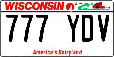 WI license plate 777YDV