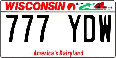 WI license plate 777YDW