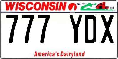 WI license plate 777YDX