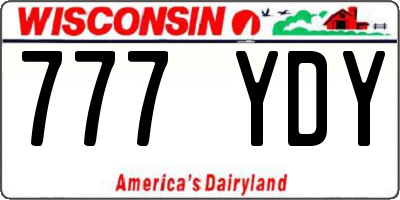 WI license plate 777YDY