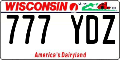 WI license plate 777YDZ
