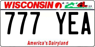 WI license plate 777YEA