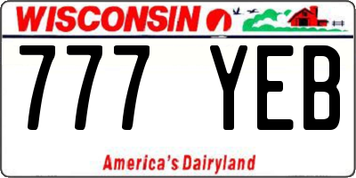 WI license plate 777YEB