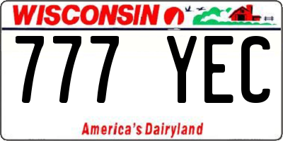 WI license plate 777YEC