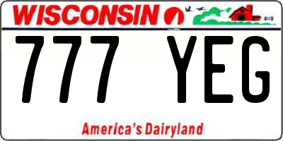 WI license plate 777YEG