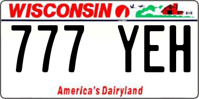 WI license plate 777YEH