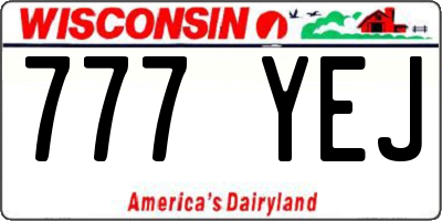 WI license plate 777YEJ