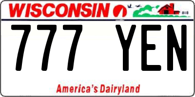 WI license plate 777YEN