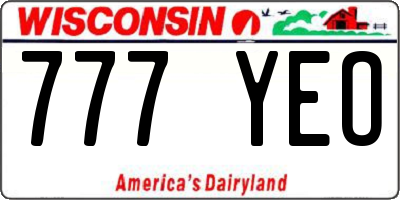WI license plate 777YEO