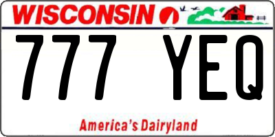 WI license plate 777YEQ