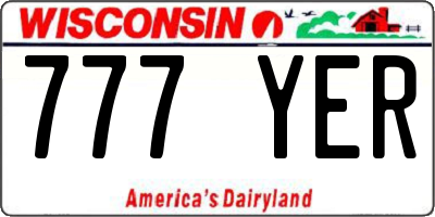 WI license plate 777YER