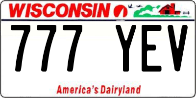 WI license plate 777YEV