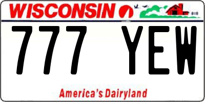 WI license plate 777YEW