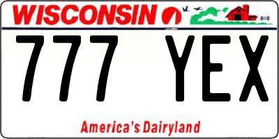 WI license plate 777YEX