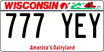 WI license plate 777YEY