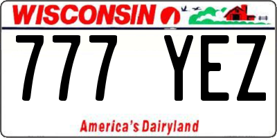 WI license plate 777YEZ