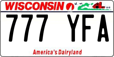 WI license plate 777YFA