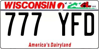 WI license plate 777YFD