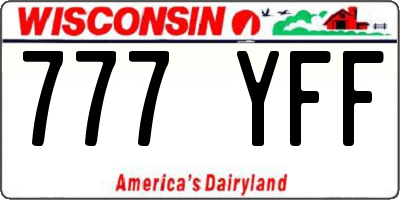 WI license plate 777YFF