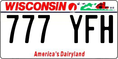 WI license plate 777YFH