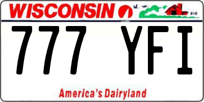 WI license plate 777YFI