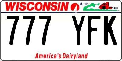 WI license plate 777YFK