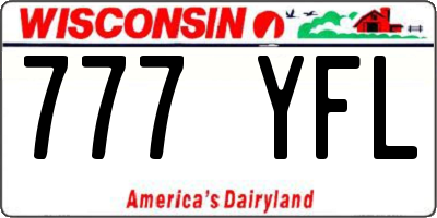 WI license plate 777YFL
