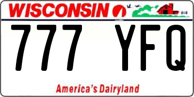 WI license plate 777YFQ