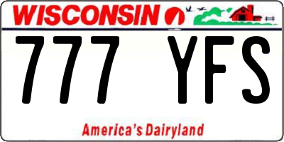 WI license plate 777YFS