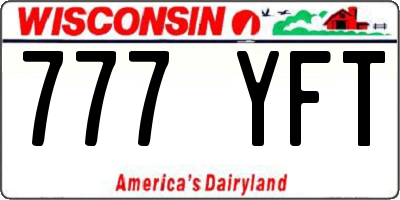 WI license plate 777YFT