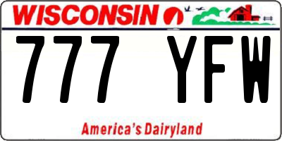 WI license plate 777YFW