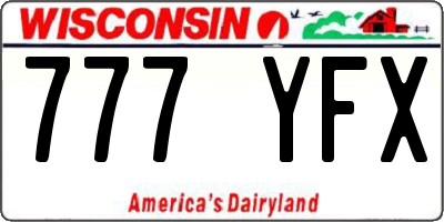 WI license plate 777YFX
