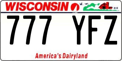 WI license plate 777YFZ