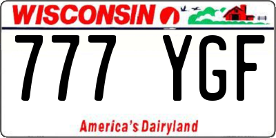 WI license plate 777YGF