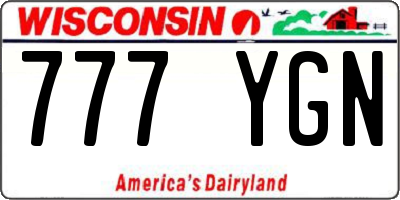 WI license plate 777YGN