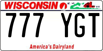 WI license plate 777YGT