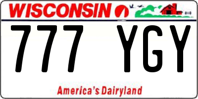 WI license plate 777YGY