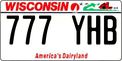 WI license plate 777YHB