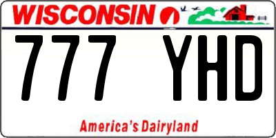 WI license plate 777YHD