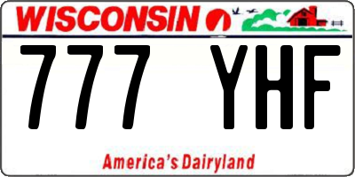 WI license plate 777YHF