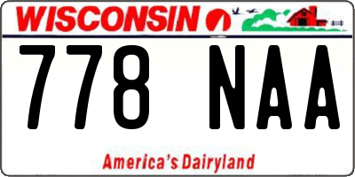 WI license plate 778NAA