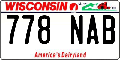 WI license plate 778NAB